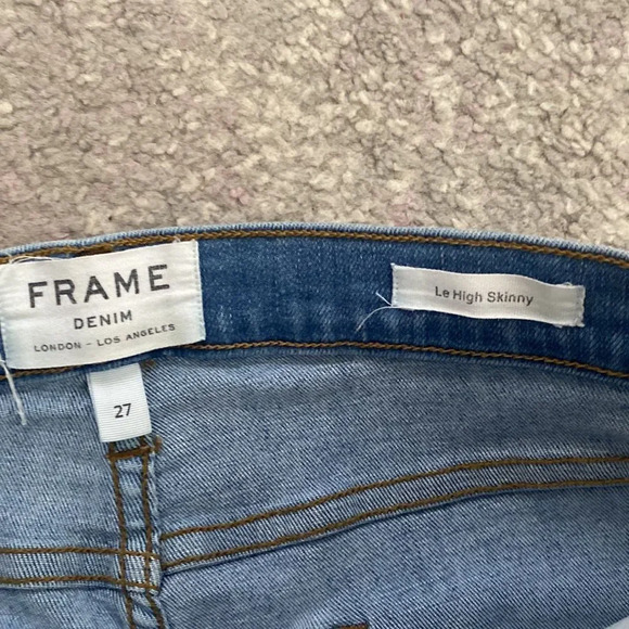 Frame Denim Women's Blue Le High Skinny Cut Offs Morton Distressed Jeans 27 - Picture 3 of 7